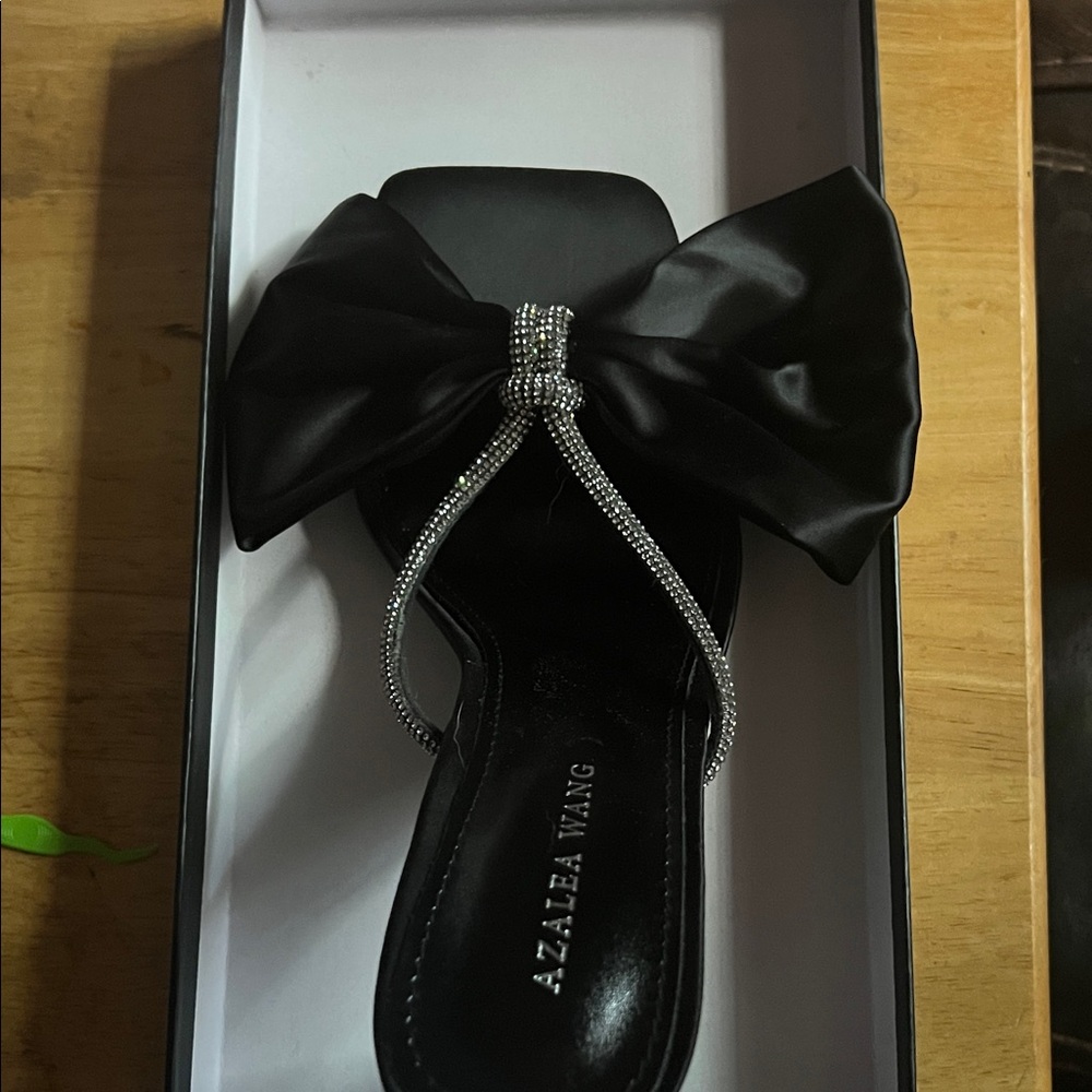 Azalea Wang Black Bow Heels for Women